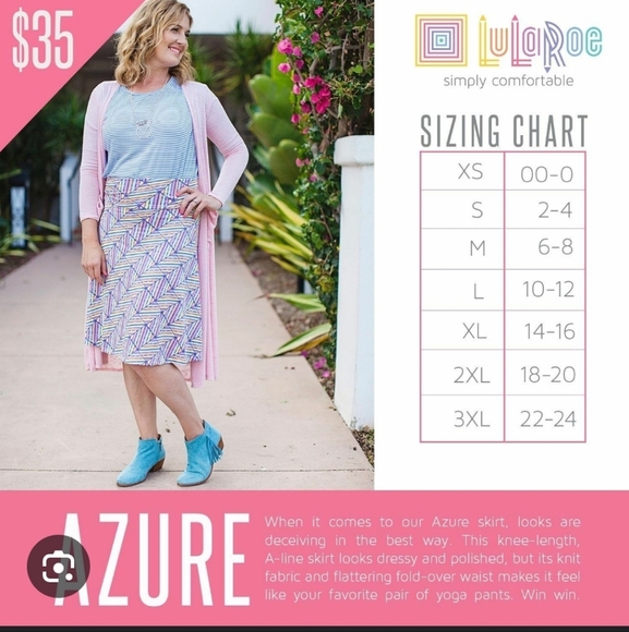Lularoe azure skirt New - Picture 5 of 6